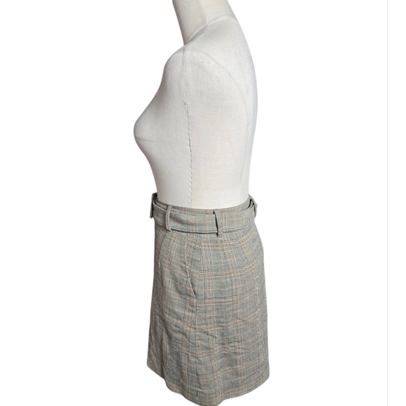 Vika Adamskaya Plaid Belted Office Siren Women's Mini Skirt - Picture 3 of 7